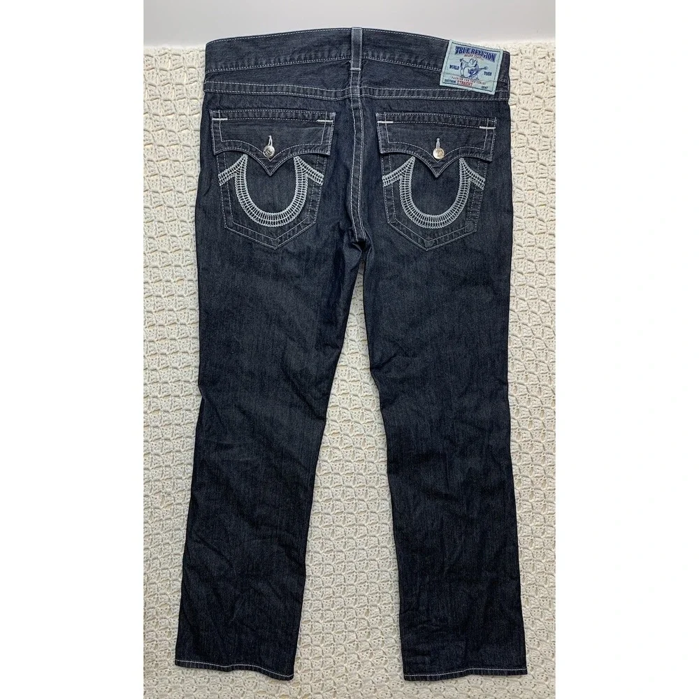 True Religion Jeans Men's‎ Tag 38 Approx 40x34 World Tour Straight Leg USA Made.